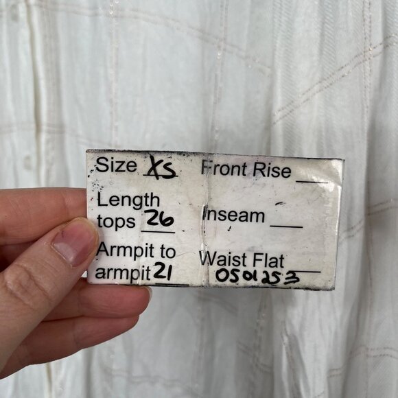 Rails Eloise Ivory Rose Gold Plaid Button Down Long Sleeve Flannel Shirt XS - Picture 11 of 11